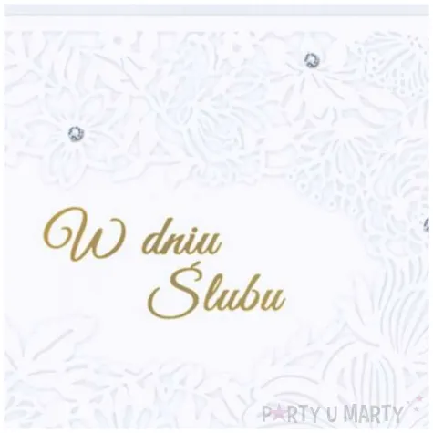 kartka okolicznosciowa w dniu slubu azur kwiatowy paw 17 6 x 12 5 cm