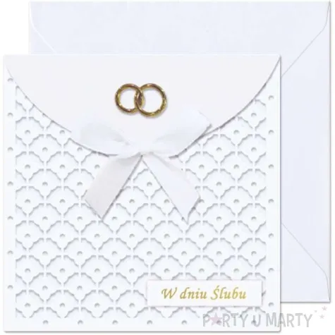kartka okolicznosciowa w dniu slubu obraczki paw 15 4 x 15 4 cm