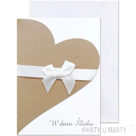 kartka okolicznosciowa w dniu slubu szare serce paw 12 5 x 17 6 cm