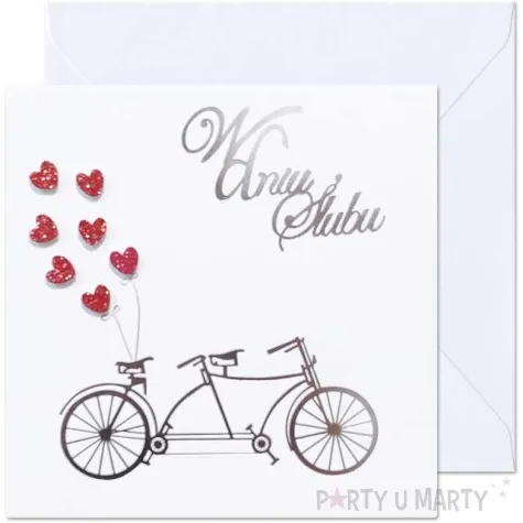 kartka okolicznosciowa w dniu slubu tandem paw 15 4 x 15 4 cm