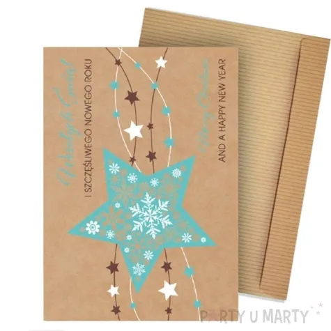 kartka okolicznosciowa wesolych swiat eko gwiazdka turkusowa maki b6