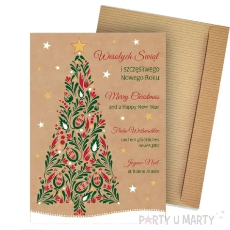 kartka okolicznosciowa wesolych swiat eko w wielu jezykach maki b6