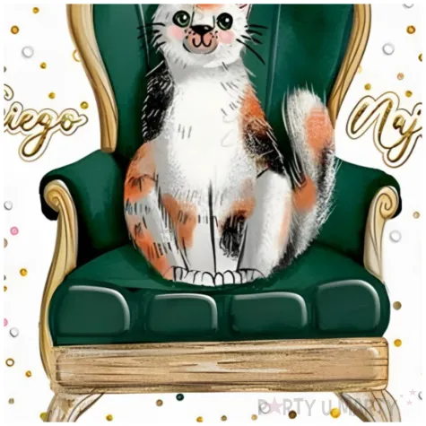 kartka okolicznosciowa wszystkiego najlepszego kot kanapowiec w koronie henry 15x15 cm