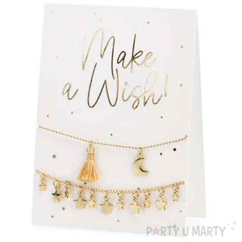 kartka okolicznosciowa wypowiedz zyczenie bransoletka biala partydeco 10 5 x 14 8 cm