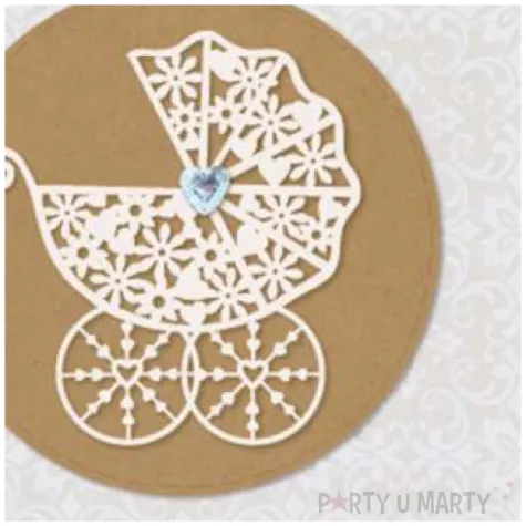 kartka okolicznosciowa z okazji narodzin wozek paw 15 4 x 15 4 cm