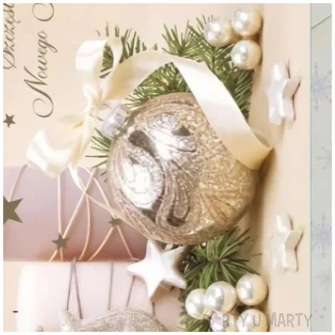 kartka okolicznosciowa z oplatkiem wesolych swiat stroik ze swieca maki b6