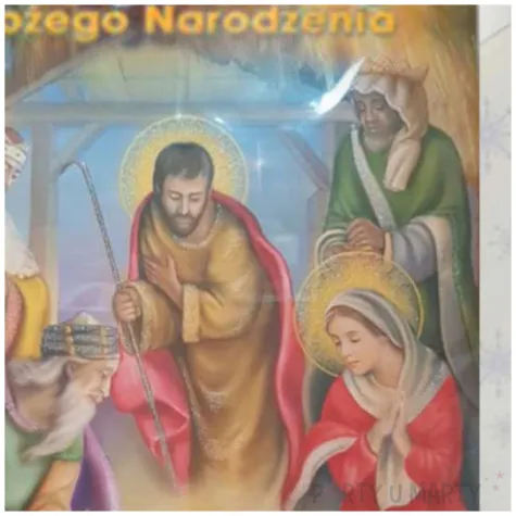 kartka okolicznosciowa z oplatkiem wesolych swiat trzej krolowie wzor 5 maki b6