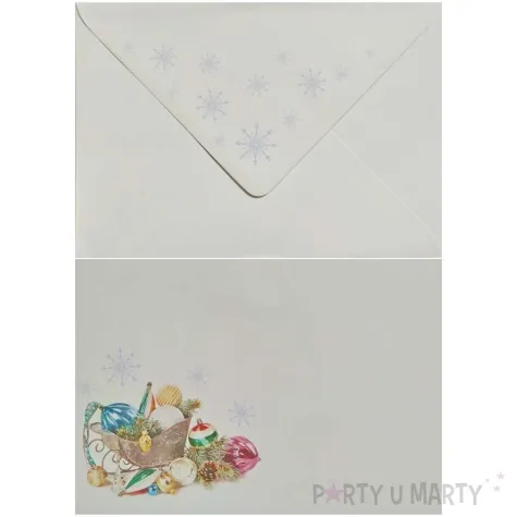 kartka okolicznosciowa z oplatkiem wesolych swiat zlote bombki w czarne pasy maki b6