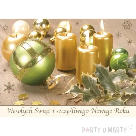 kartka okolicznosciowa z oplatkiem wesolych swiat zlote swieczki maki b6