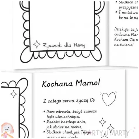 kartka okolocznosciowa kochana mamo kolorowanka lauraka dla mamy 14 8x10 5 cm