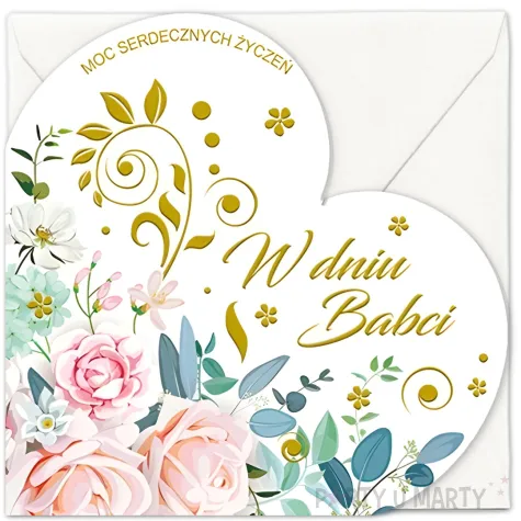kartka okolocznosciowa w dniu babci moc serdecznych zyczen maki 15 5 cm