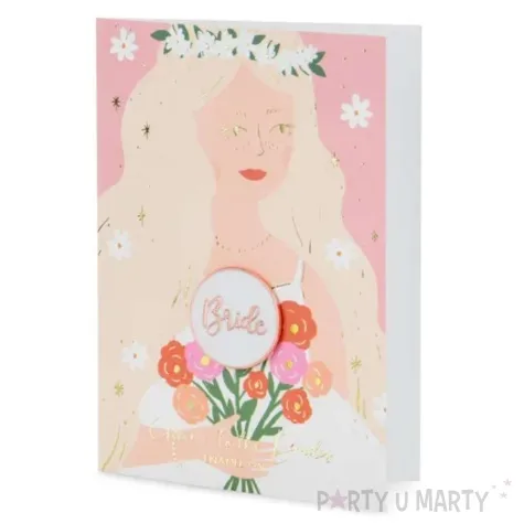 kartka z pinem wieczor panienski rozowy partydeco