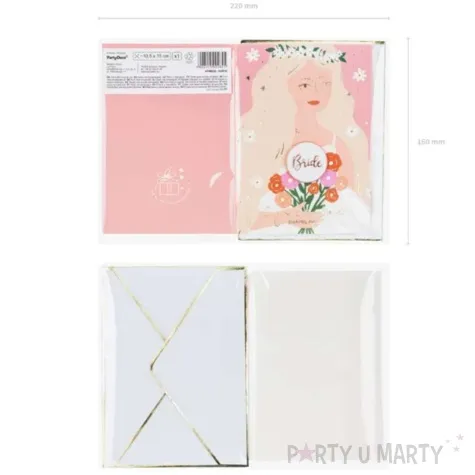 kartka z pinem wieczor panienski rozowy partydeco