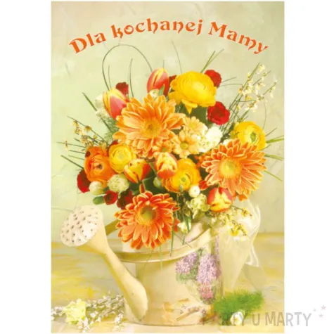 kartka z pozytywka dzien matki dla kochanej mamy pol maki 14x20 cm