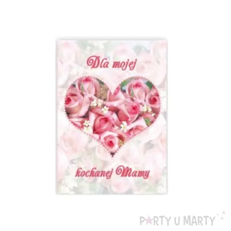 kartka z pozytywka dzien matki dla mojej kochanej mamy serce pol maki 14x20 cm