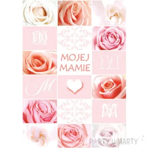 kartka z pozytywka dzien matki mojej mamie roze pol maki 14x20 cm