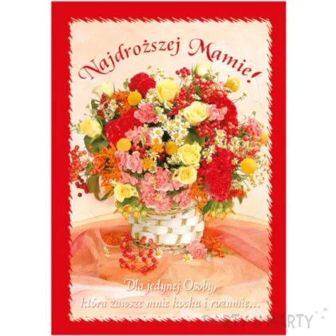 kartka z pozytywka dzien matki najdrozszej mamie pol maki 14x20 cm