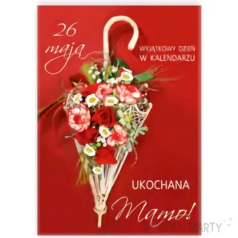 kartka z pozytywka dzien matki ukochana mamo pol maki 20x14 cm