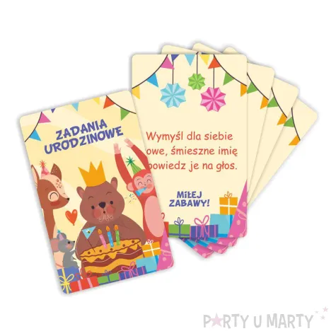 karty do gry zabawa dla dzieci zadania zwierzeta prezent na urodziny 8 6x5 4 cm 21 szt