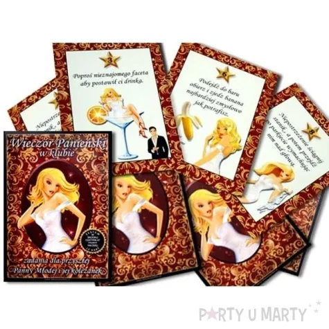 karty z zadaniami wieczor panienski w klubie