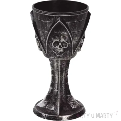 kielich czaszka halloween czarny guirca 19 cm