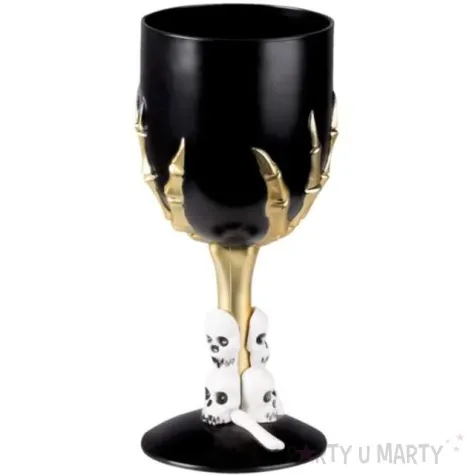kielich dlon szkieletora czaszki halloween czarno zloty boland 250 ml