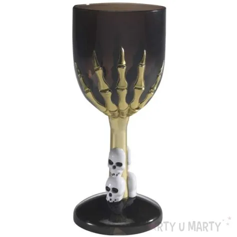 kielich dlon szkieletora czaszki halloween czarno zloty smiffys