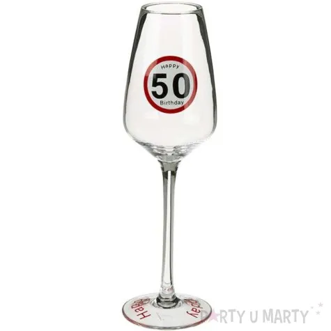 kieliszek do szampana 50 urodziny traffic szklo ootb