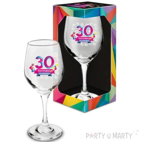 kieliszek do wina 30 wszystkiego najlepszego szklany bgtech 270 ml