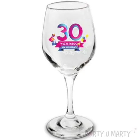 kieliszek do wina 30 wszystkiego najlepszego szklany bgtech 270 ml