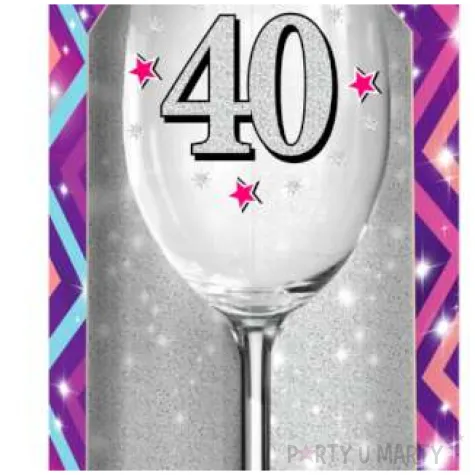 kieliszek do wina 40 urodziny brokat bgtech