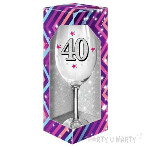 kieliszek do wina 40 urodziny brokat bgtech