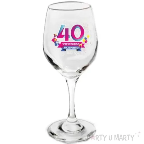 kieliszek do wina 40 wszystkiego najlepszego szklany bgtech 270 ml