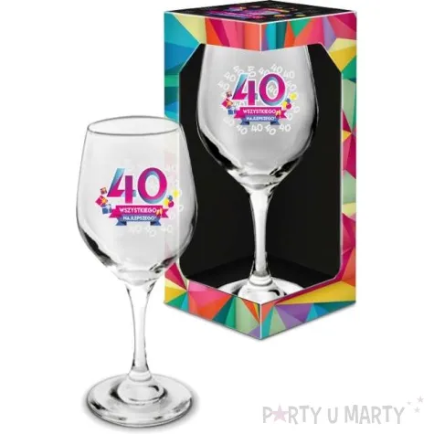 kieliszek do wina 40 wszystkiego najlepszego szklany bgtech 270 ml