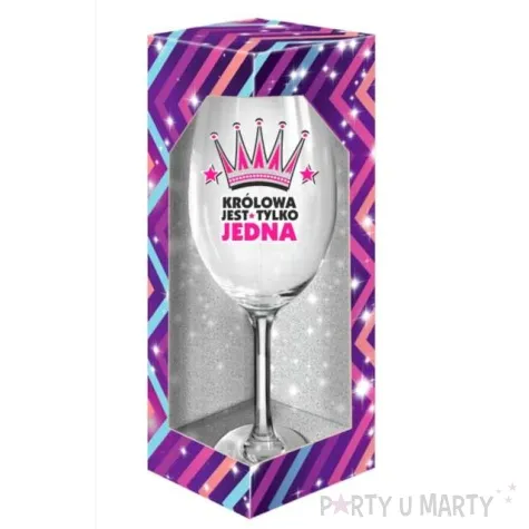 kieliszek do wina krolowa brokat bgtech
