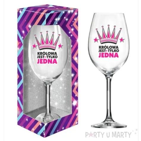 kieliszek do wina krolowa brokat bgtech