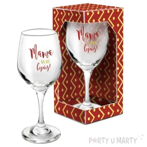 kieliszek do wina mama wie lepiej brokat bgtech