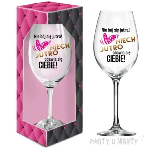 kieliszek do wina nie boj sie jutra szklany bgtech 700 ml