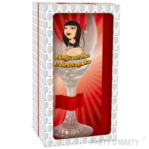 kieliszek do wina niegrzeczna dziewczynka szklany bgtech 220 ml
