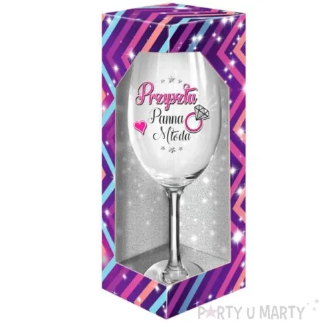kieliszek do wina panna mloda brokat bgtech