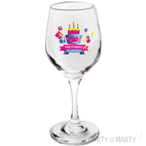 kieliszek do wina tort wszystkiego najlepszego szklany bgtech 270 ml