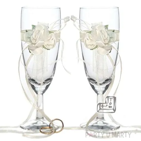 kieliszki do szampana kremowy 2 szt