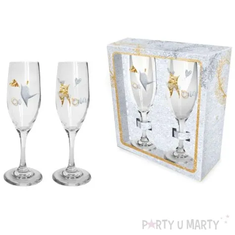 kieliszki do szampana slubne para mloda szklane bgtech 190 ml 2 szt