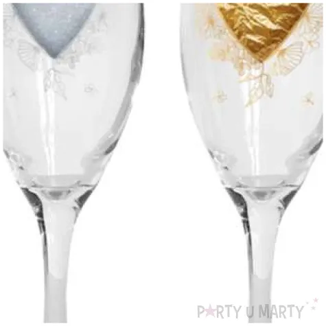 kieliszki do szampana slubne serca szklane bgtech 190 ml 2 szt