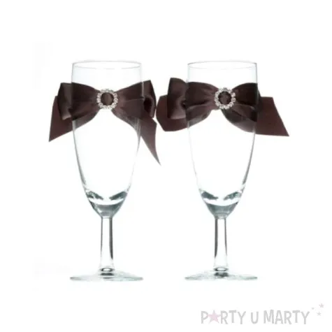 kieliszki do szampana z aplikacja braz 2 szt