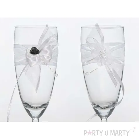 kieliszki do szampana z cylindrem bialy 2 szt