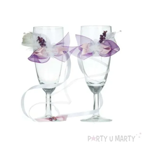 kieliszki do szampana z piorkiem biel fiol 2 szt