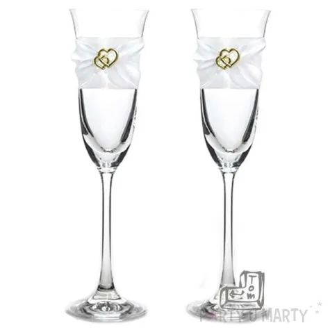 kieliszki do szampana zlote serca partydeco 2 szt