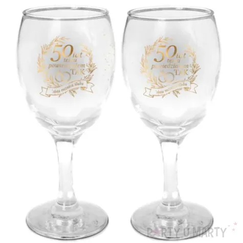 kieliszki do wina 50 rocznica slubu szklane bgtech 220 ml 2 szt