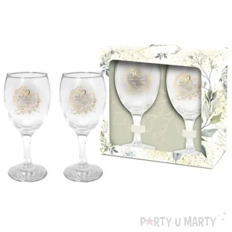 kieliszki do wina 50 rocznica slubu szklane bgtech 220 ml 2 szt